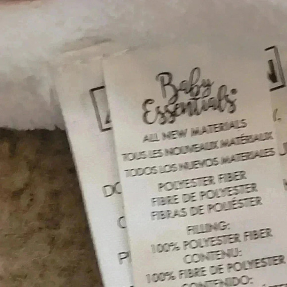 Baby essentials grey white plush elephant baby security blanket - Picture 3 of 5